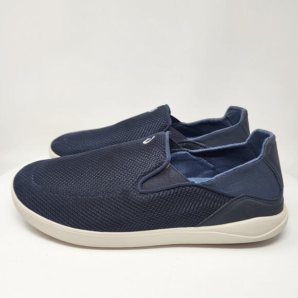 OluKai Dede Nohea Pae Slip-on Sneaker Men 11.5 Navy Blue Mesh Lightweight - Picture 5 of 14